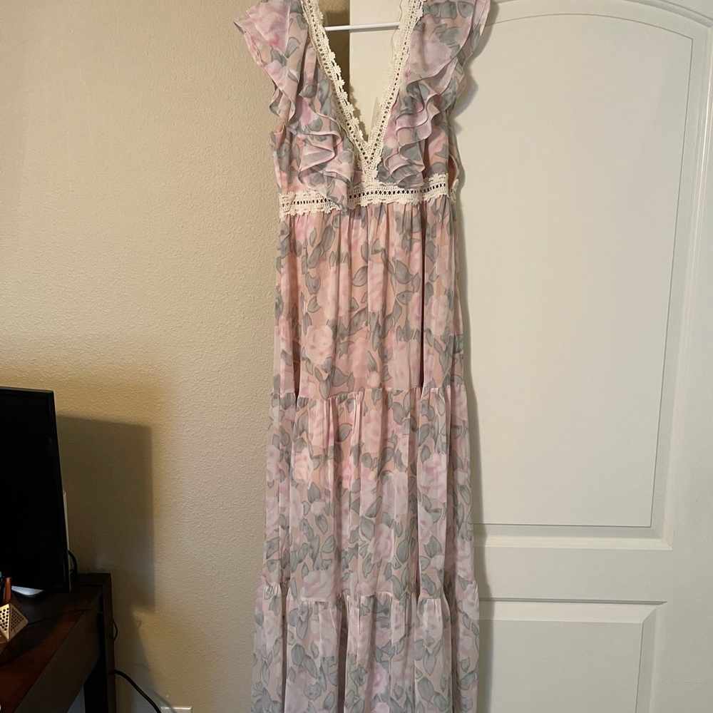 Floral Crochet Maxi Dress